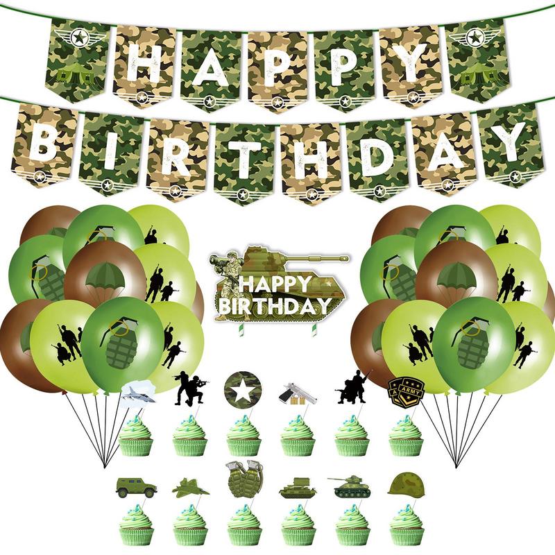 Hunting Outdoor Boys - Camouflage Birthday Decoration Balloons Outdoor Hunting