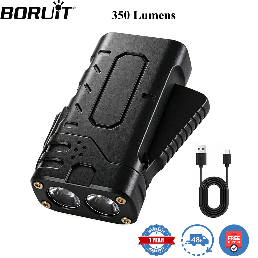 Hunting Fishing Outdoor - BORUIiT Hand Crank EDC LED Flashlight