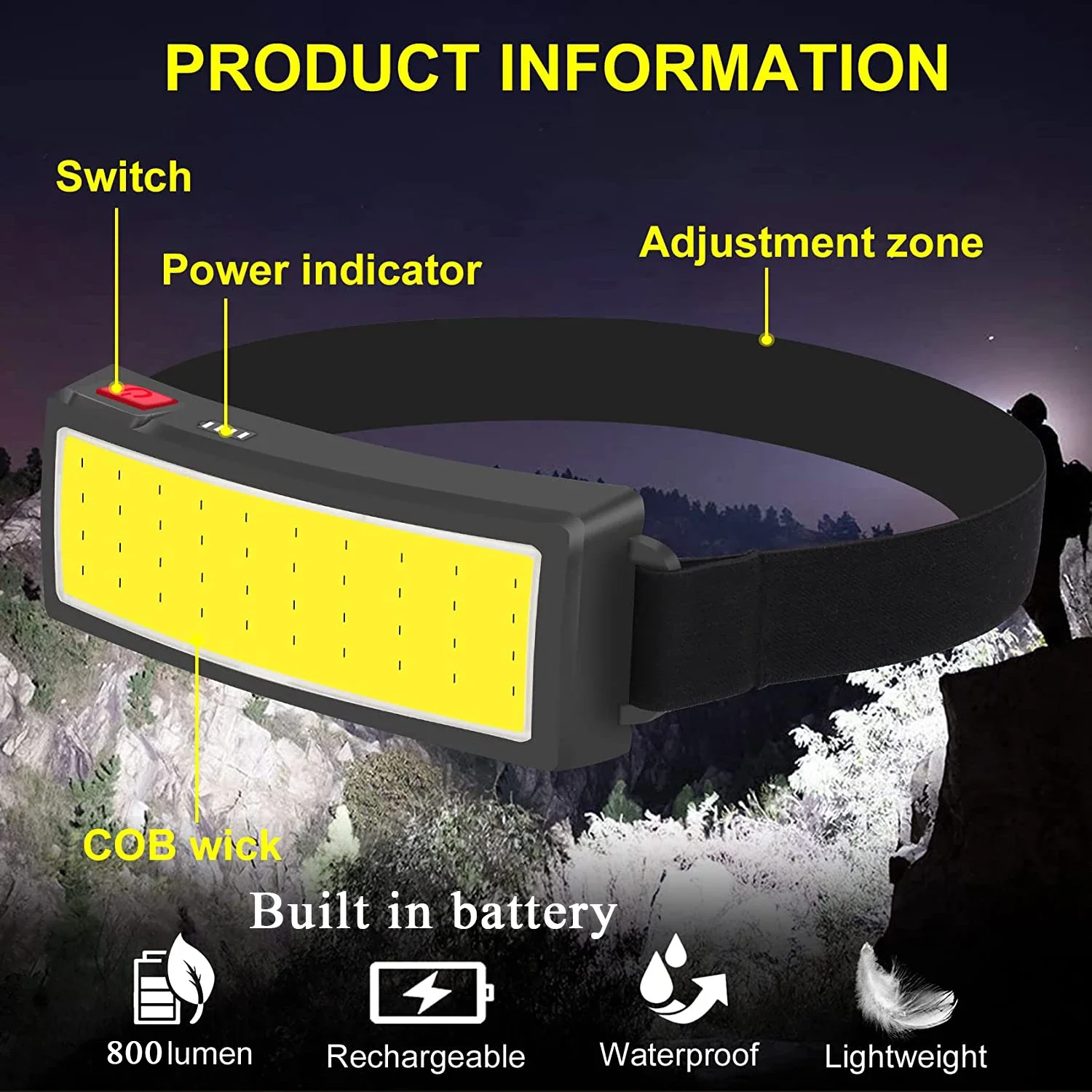 COB Portable LED Headlights Ou - Hunting Fishing Outdoor 评论和价格