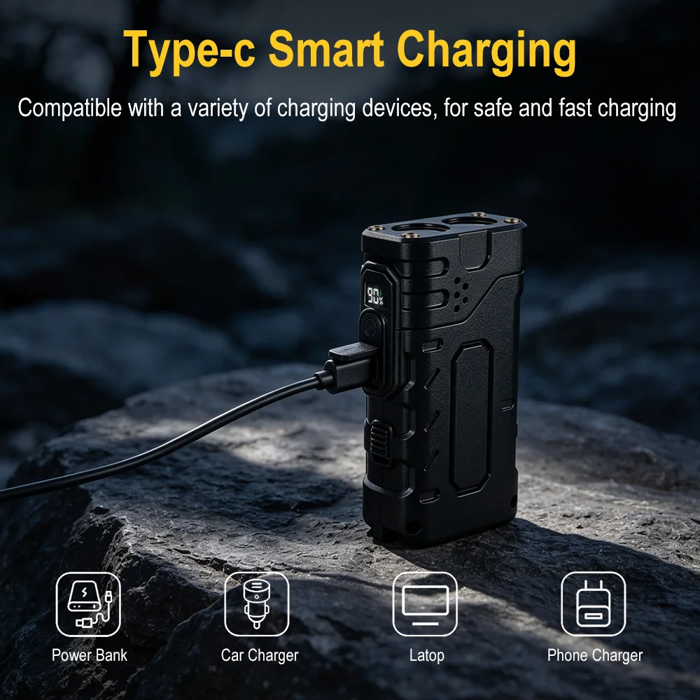 BORUIiT Hand Crank EDC LED Fla - Hunting Fishing Outdoor 评论和价格