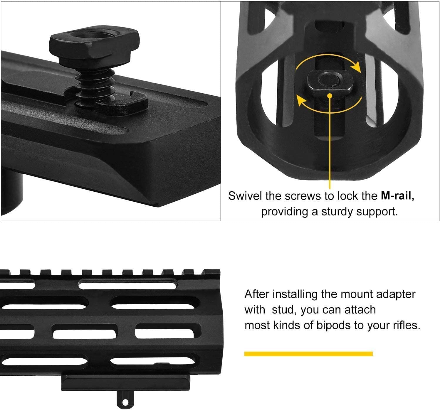 WildSky M-lok Mount Picatinny  - Bipod Rifle Mount 评论和价格